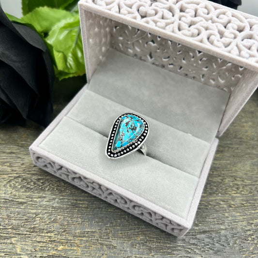 Sterling Silver Turquoise Ring - Size 11