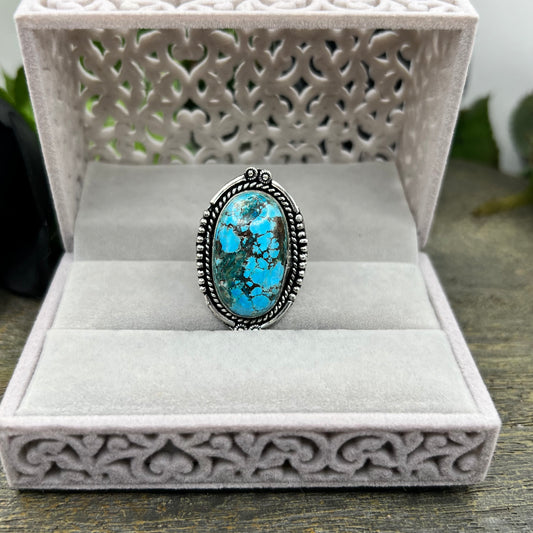 Sterling Silver Turquoise Ring - Size 10.5