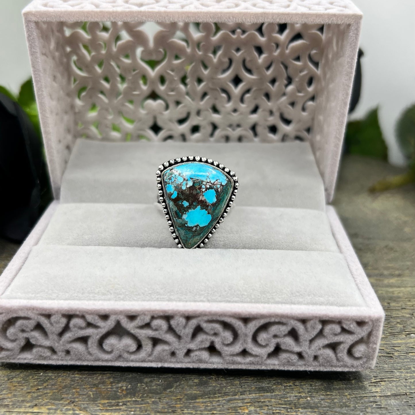 Sterling Silver Turquoise Ring - Size 10.5