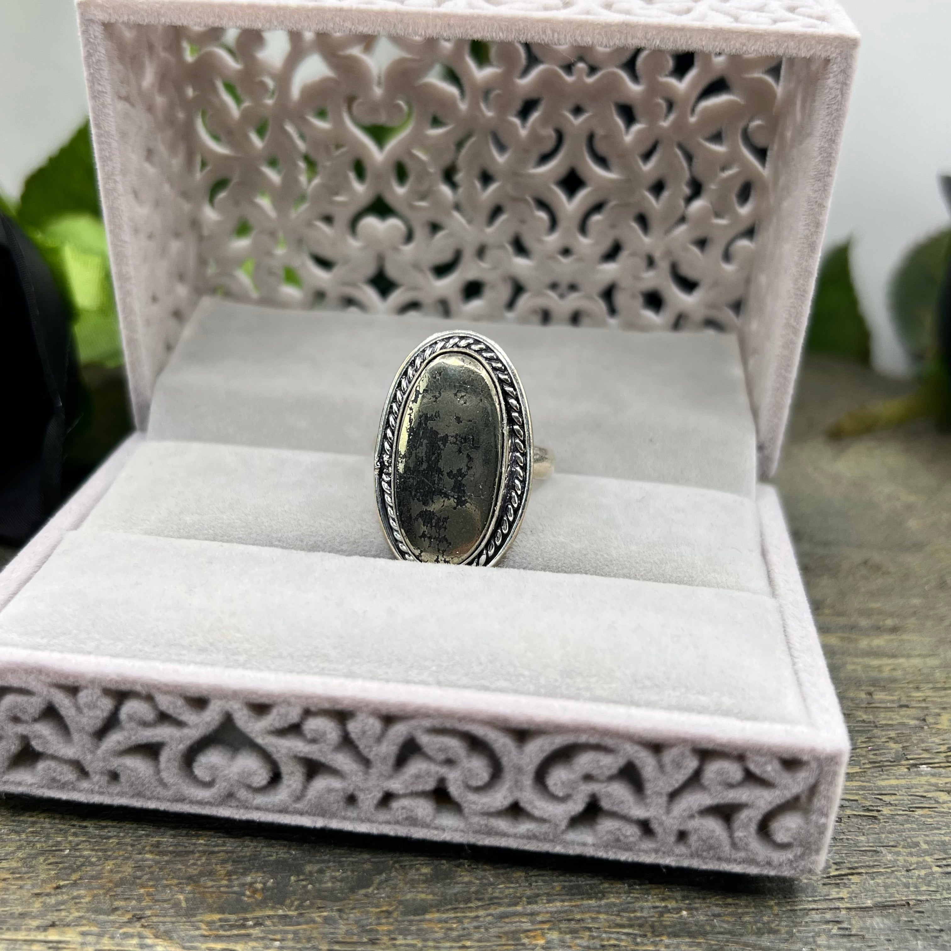 Sterling Silver pyrite offers ring