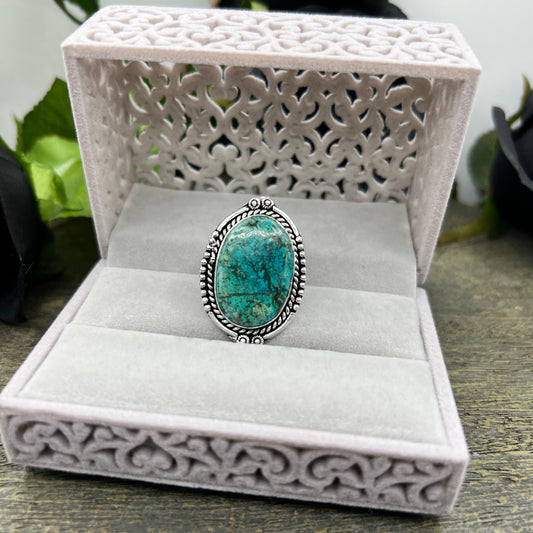 Sterling Silver Turquoise Ring - Size 10