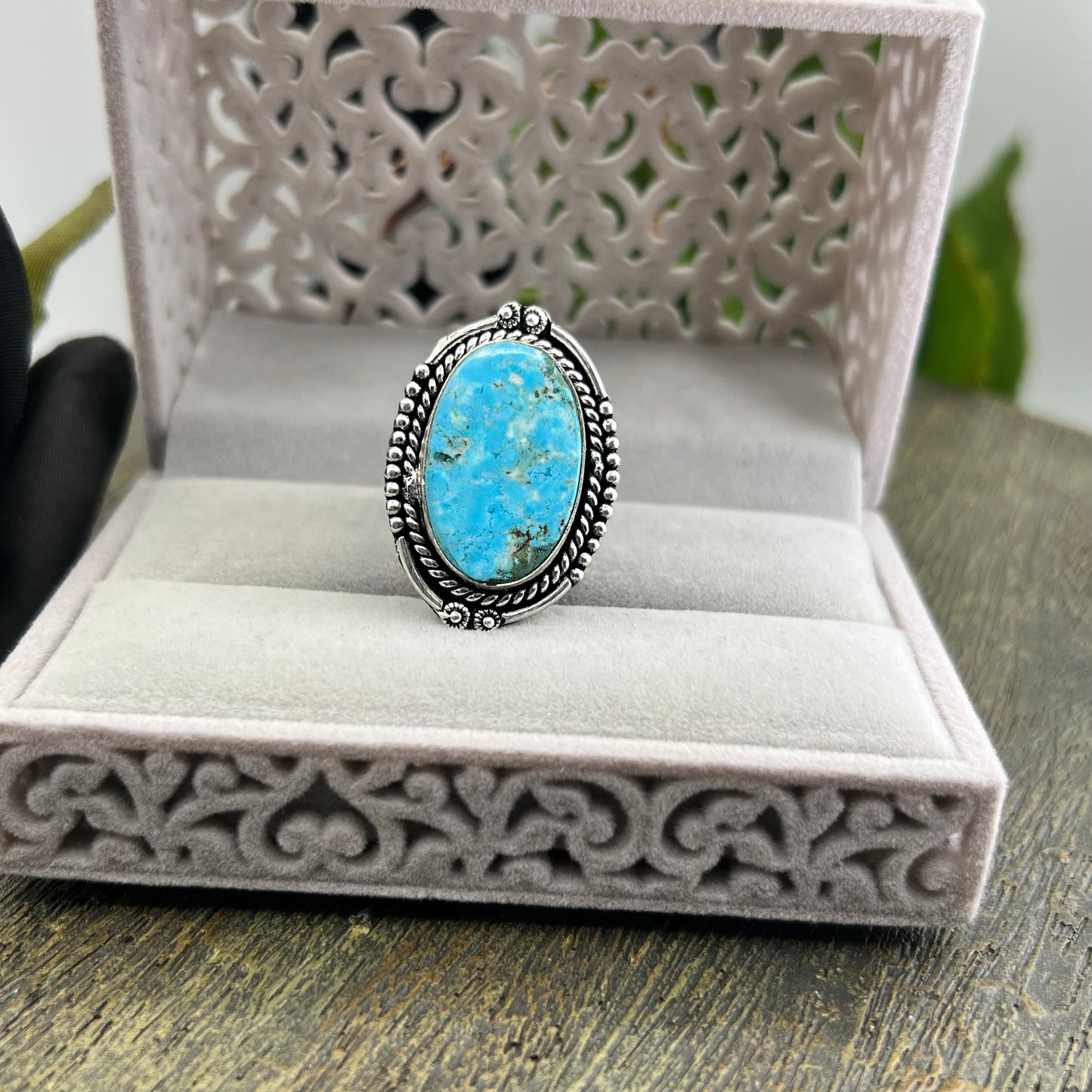 Sterling Silver Turquoise Ring - Size 9.5