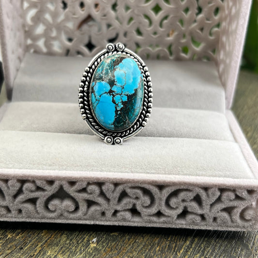 Sterling Silver Turquoise Ring - Size 9.5